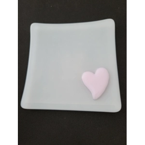 White & Pink heart large trinket dish