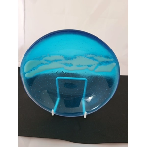 Turquoise wave shallow bowl