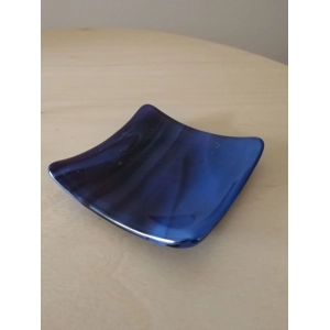 Dark purple streaky small trinket dish Dark purple streaky small trinket dish