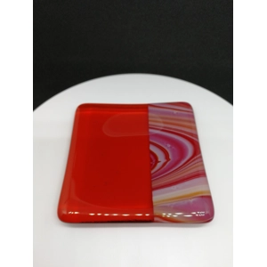 Red swirls trinket dish Red swirls trinket dish