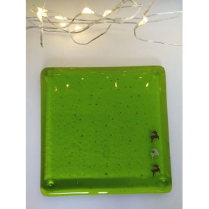 Transparent green Reindeer coaster
