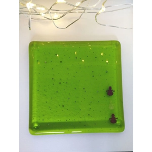 Transparent green Snowman coaster