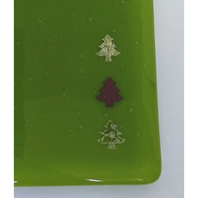 Pea green Xmas tree coaster