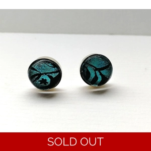 Jade & dichro sterling silver studs Jade & dichro sterling silver studs