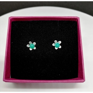 Sterling silver flower studs (various colours ) Sterling silver flower studs (various colours )