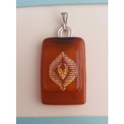 P124 Burnt orange decal pendant