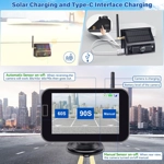 Magnetic Backup Camera Wireless Solar: Energy Saving Rechargeable Trailer Hitch Camera Easy Install