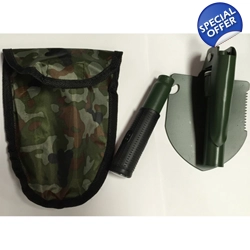 Folding Camp Shovel With Compass And Nylon Case