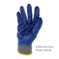8 Pair Of Blue Latex Gloves