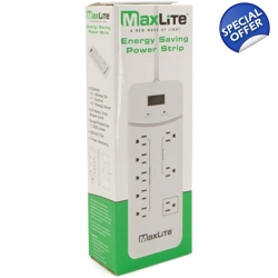 MaxLite 8 Outlet Energy Saving Surge Power Strip