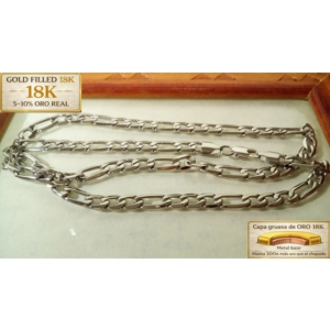 CADENA FÍGARO GF. 18K BLANCO 6MM X 55CM