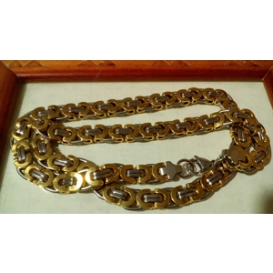 CADENA ESPECIAL PLATEADA Y ORO 8,5MM