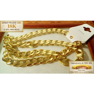 CADENA CUBANA GOLD FILLED 18K 10MM X 60CM