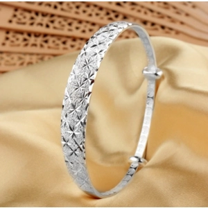 PULSERA DE CAÑA CHAPADA EN PLATA