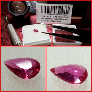 Rubi Mozambique Talla pera 0.41 Cts