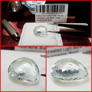 Aguamarina clara talla Pera 6.96 Cts