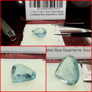 Aguamarina talla pera Brasil 3.13 Cts