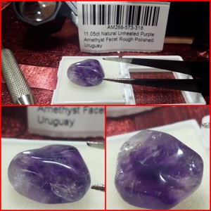 Amatista pulida en Bruto de Uruguay 11.05 Cts