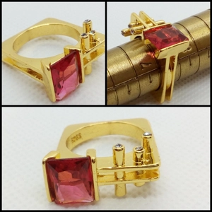 Anillo Vanguardista Rubí - Talla 7 USA