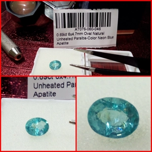 Apatita Oval color Paraiba 0.69 Cts