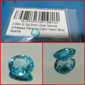 Apatita Oval color Paraiba 0.89 Cts