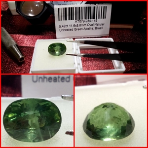 Apatita Oval Verde de Brasil 5.42 Cts