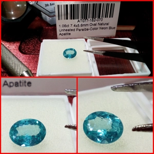 Apatita talla Oval color Paraiba 1.06 Cts