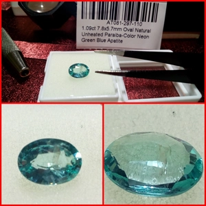 Apatita talla Oval color Paraiba 1.09 Cts.