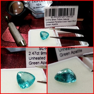 Apatita Trillion color Paraiba 2.47 Cts