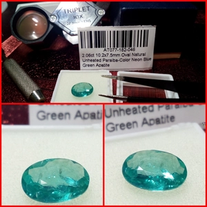 Apatita talla Oval color Paraiba 2.06 Cts