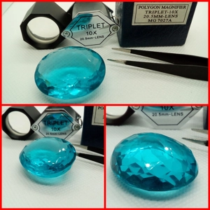 Apatita Oval Natural Azul De Brasil 85.25 Cts.