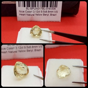 Berilo Amarillo Talla Corazón VS de Brasil  3.12 Cts