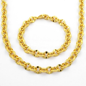 Conjunto Eslabón Ovalado 9MM X 60CM Gold Filled 18K