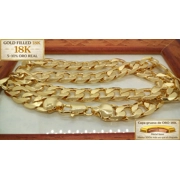 CADENA CUBANA GOLD FILLED 18K 12MM - 60CM