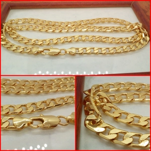 CADENA CUBANA GOLD FILLED 18K 7MM X 55 Y 60CM