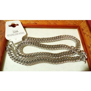 CADENA PLATEADA ACERO 316L 9.2MM X 56CM