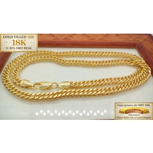 CADENA DOBLE ESLABÓN 8MM X 55 CM GF. 18K