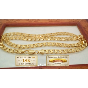 CADENA CUBANA GOLD FILLED 18K 7MM X 55 Y 60CM