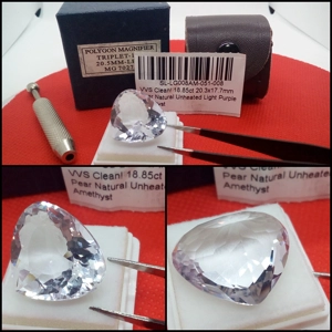 Enorme Amatista púrpura clara limpia VVS 18.85 Cts