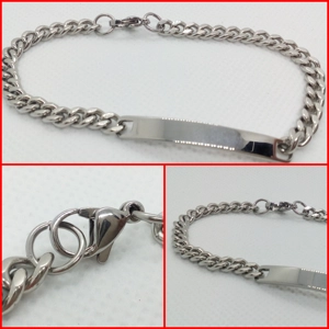 ESCLAVA ACERO PLATEADA 20CM X 5MM