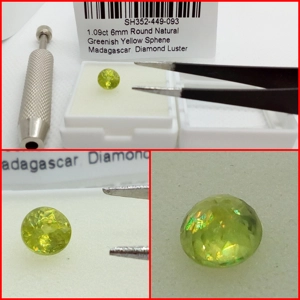 Esfena Amarilla de Madagascar talla redonda 1.09 Cts.