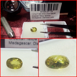 Esfena Amarillo-Verdoso Oval Madagascar 1.21 Cts