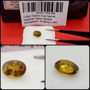 Esfena amarilla de Madagascar talla Oval 0.98 ct.