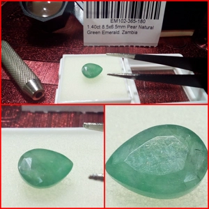 Esmeralda talla Pera de Zambia 1.40 Cts