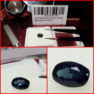Espinela Fancy azul M'Gok 0.58 Cts