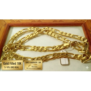 CADENA FIGARO GOLD FILLED 18K 9MM X 70CM