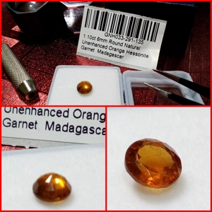 Granate Hessonita talla Redonda 1.10 Cts