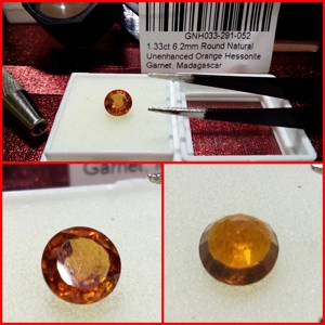 Granate Hessonita Talla redonda 1.33 Cts