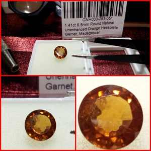 Granate Hessonita Talla redonda 1.41 Cts