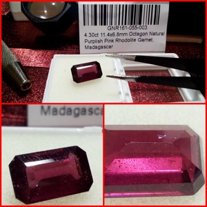 Granate Rodolita Octagono Madagascar 4.30 Cts